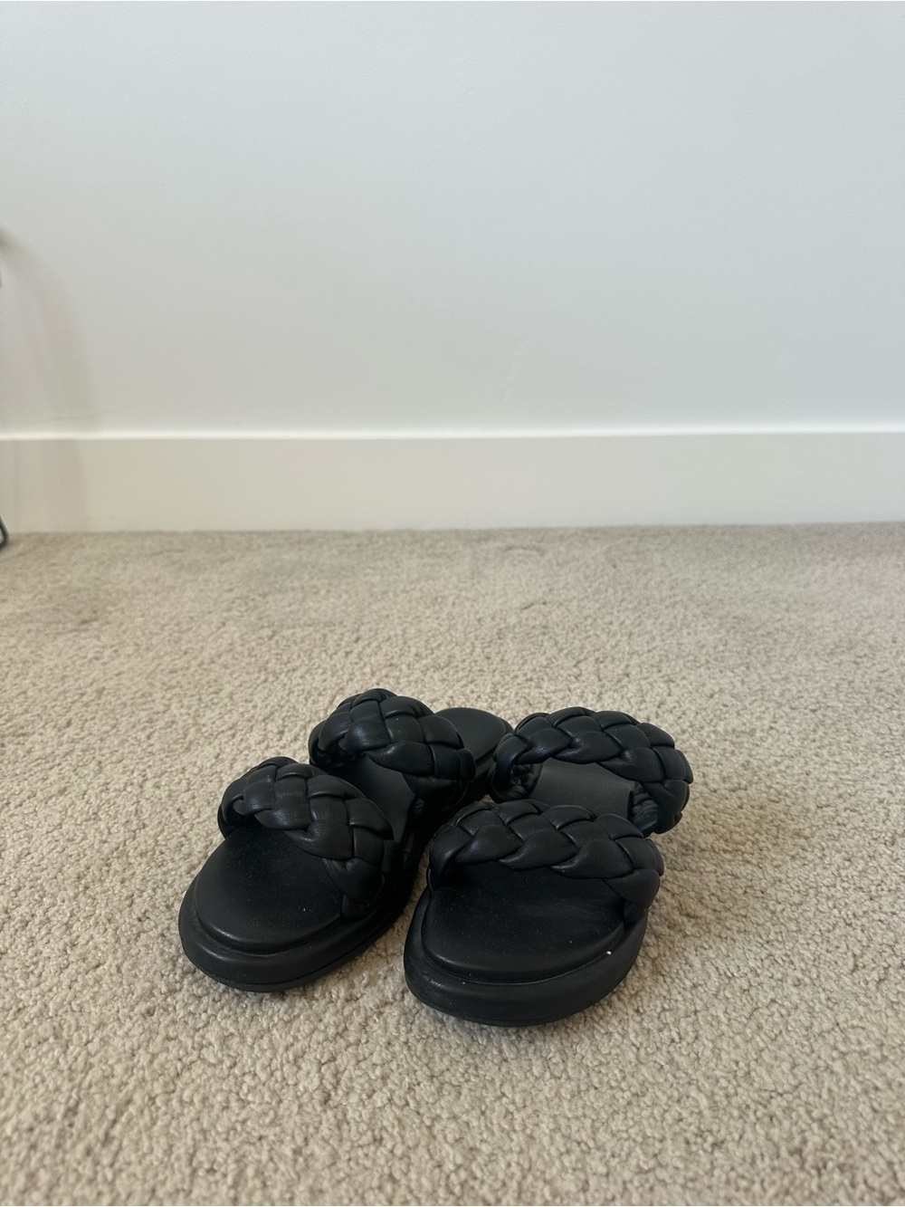 Seychelles Black Braided Slide Sandals